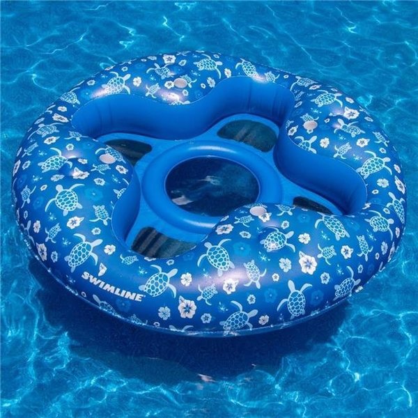 International Leisure Products International Leisure Products 8061699 Swimline 4 Person Lounger; Blue & White 8061699